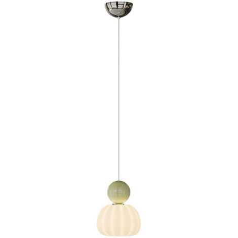 Suspension crème à une tête, petite suspension nordique en verre, suspension LED en résine pour chambre, éclairage tricolore, suspension orientable pour salon, suspension pour îlot de cuisine. (Vert a