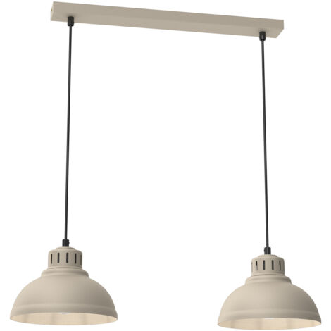 Suspension crème métal barre 65 cm Sven 2xE27 Luminex
