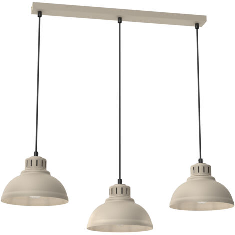 Suspension crème Sven métal 3xE27 barre 75 cm Luminex