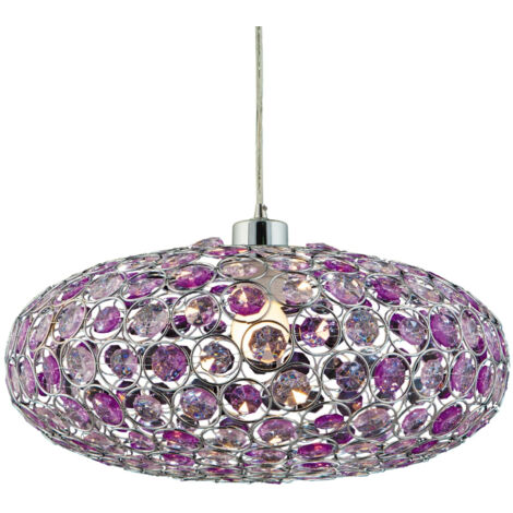 Suspension cristal Candellux Cristy chrome/violet Ø38