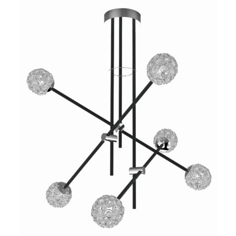 Suspension cristal Candellux Paksos 6xG9 noir A0032-360