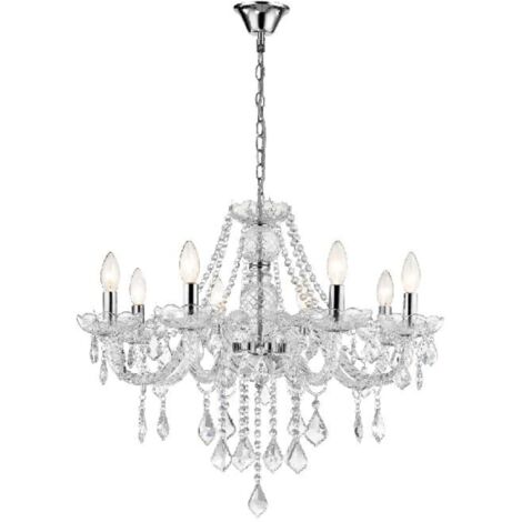 Suspension Cristallo cristal 8xE14 transparente chromée