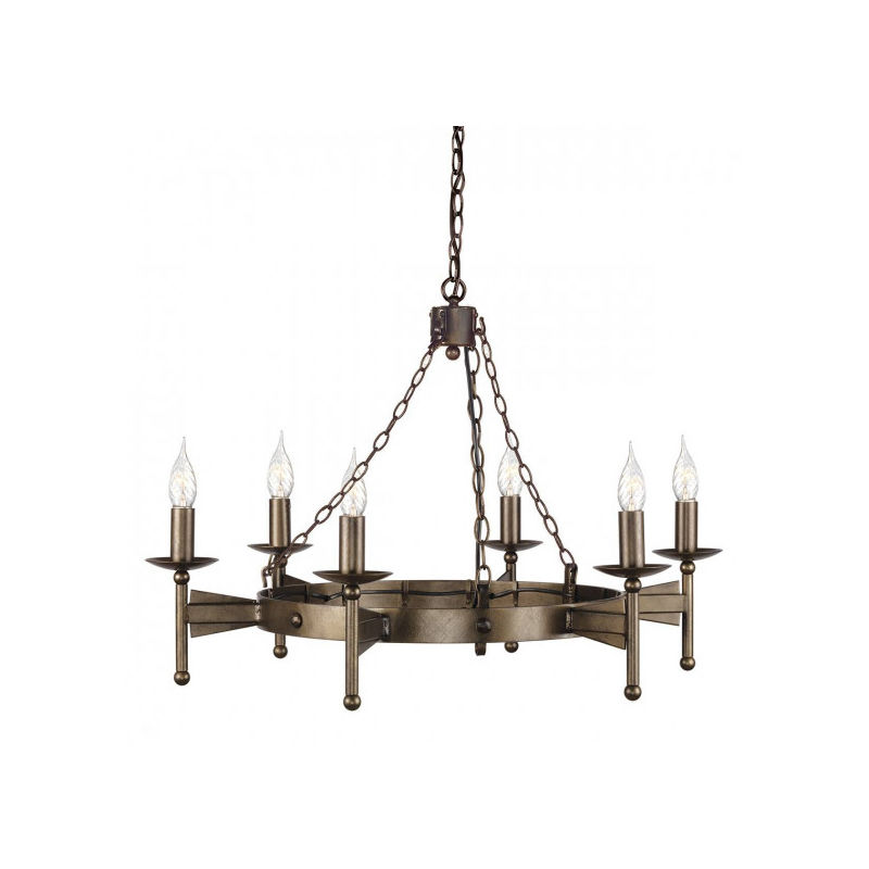 Elstead - Suspension Cromwell, bronze vieilli, 6 ampoules - Marron