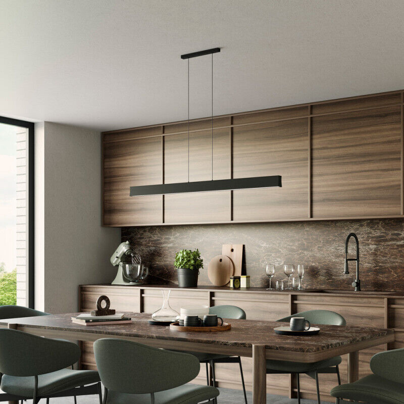 Suspension cuisine led horizontale Hanok noir