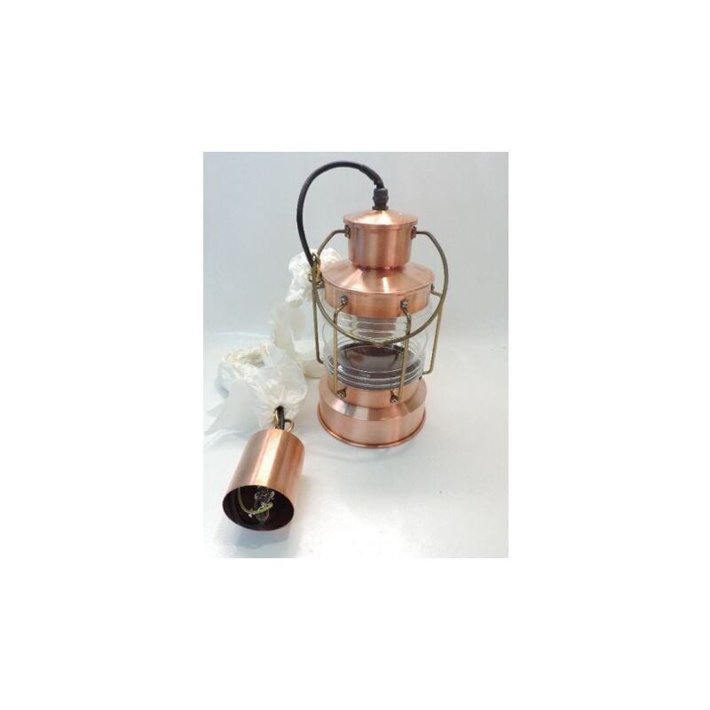 Bega - Suspension cuivre et verre déco Ø 180mm 440mm avec chainette 1600mm pour lampe E27 230V (non fournie) IP20 HALO 1021