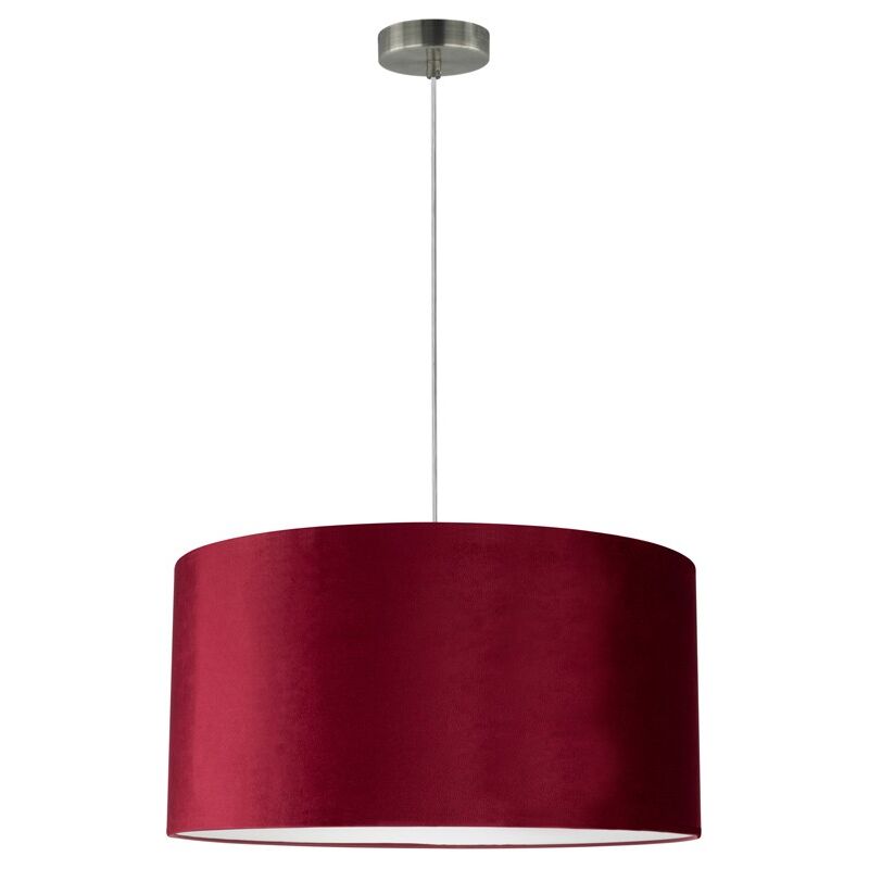 Suspension Cylindre en Velours Bordeaux Abat jours diam 50 cm SCARLETT