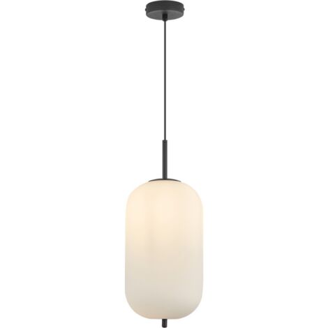 Suspension cylindre verre opale 23W IP20 E27 Diam 200mm
