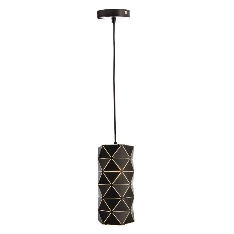 Suspension cylindrique Asterope noire - Deko Light