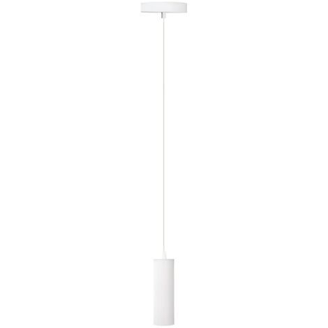 Suspension cylindrique en métal blanc, culot GU10, style moderne pour salon et cuisine (ampoule non incluse)