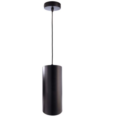 Suspension cylindrique métal noir Barrel - Deko Light