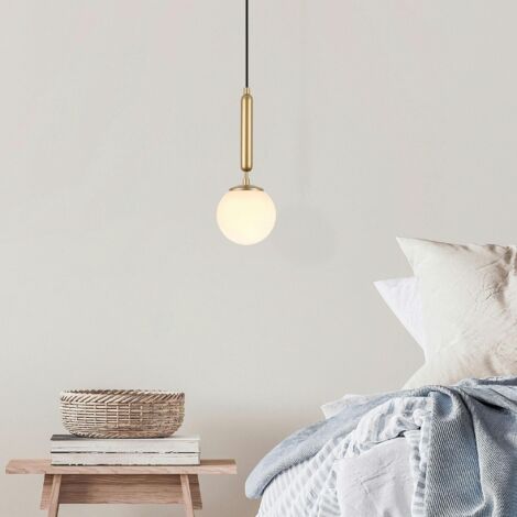 Suspension de chambre – globe blanc et or SIERRE