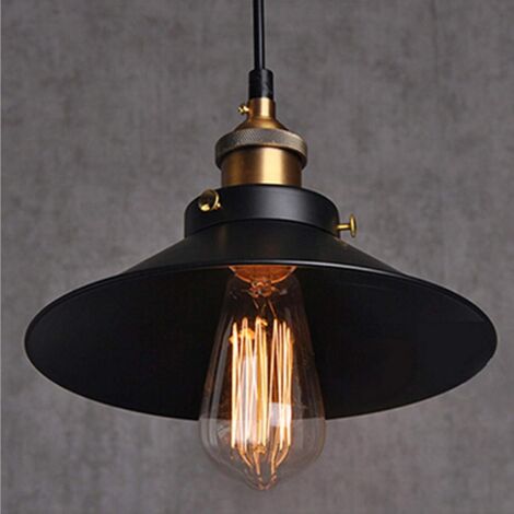 Suspension de ferme, plafonnier en fer forgé simple style industriel rétro E27 Cage en métal luminaire suspendu pour cuisine grange salle à manger
