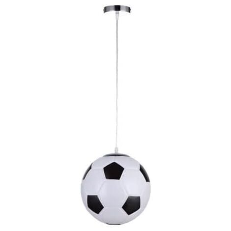 Suspension de football pour chambre d'enfant, boule de verre suspendue, douille E27, lustre de chevet de chambre à coucher