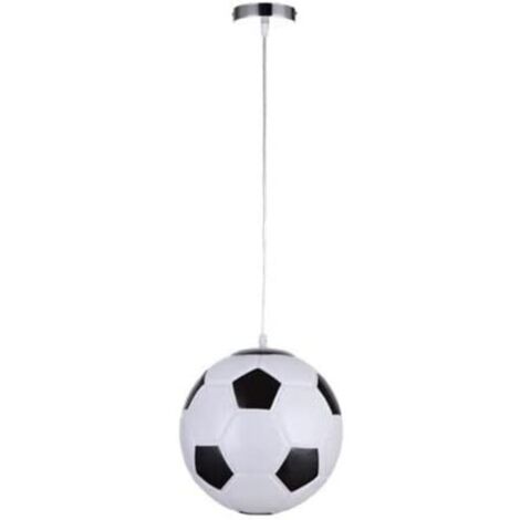 Suspension de football pour chambre d'enfant, boule de verre suspendue, douille E27, lustre de chevet de chambre à coucher