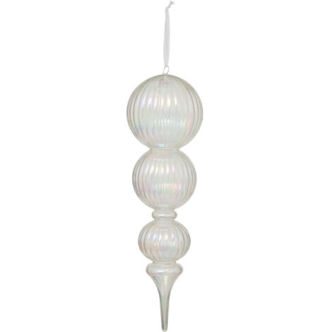 Suspension de Noël 3 Boules liées transparentes avec reflets irisés H 35 cm - Feeric Christmas