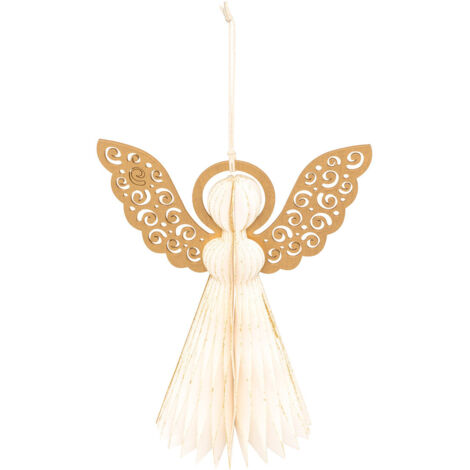 Suspension de Noël Ange doré H 20 cm - Feeric Christmas