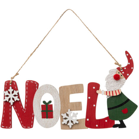 Suspension de Noël en Bois avec déco H 22 cm - Feeric Christmas
