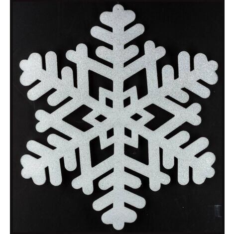 Suspension de Noël Grand Flocon Blanc pailleté D 60 cm - Feeric Christmas