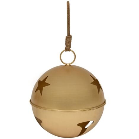 FÉÉRIC LIGHTS AND CHRISTMAS Suspension de Noël Grelot en métal doré D 40 cm - Feeric Christmas