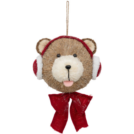 Suspension de Noël Ours avec Bonnet de Père Noël H 37 cm - Feeric Christmas
