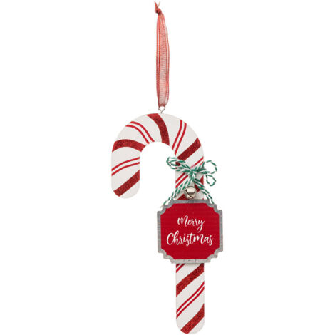 Suspension de Noël Sucre Orge en bois H 20 cm - Feeric Christmas