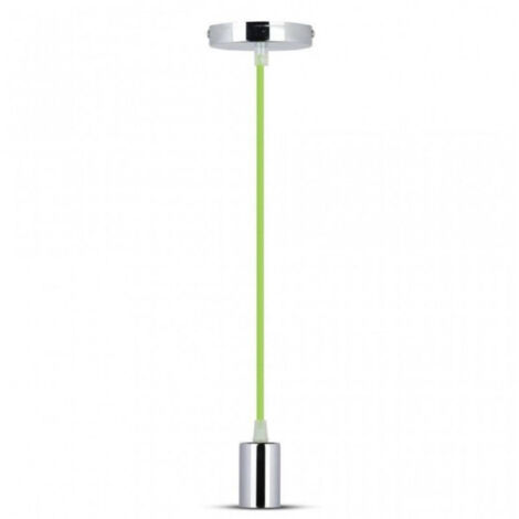 Suspension De Plafond En Acier Vert Support De Lampe Chromé Design Moderne
