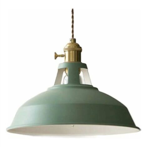 Suspension de Plafond, Luminaire E27 Suspension Moderne Avec abat-jour en Métal, Restaurant Salon,Vert(Sans Ampoule)