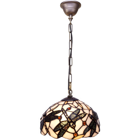 Suspension de plafond moyen diamètre 20 cm avec chaîne Tiffany Série Pedrera
