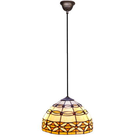Suspension de plafond moyen diamètre 30cm avec câble noir Série Tiffany Ivory