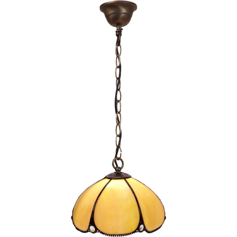 Petite suspension Tiffany avec chaîne diamètre 20 cm Série Virginia