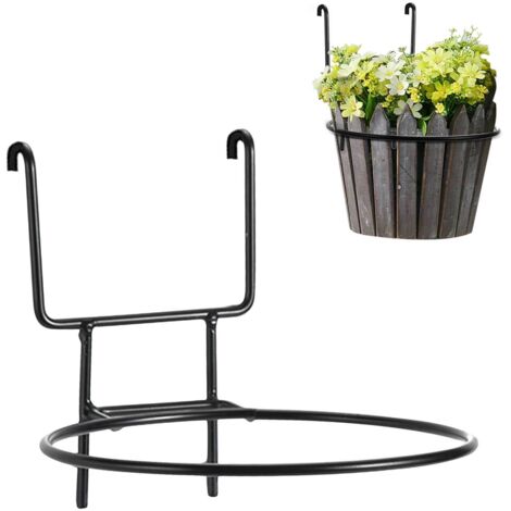 Suspension de Pots sur Balcon Super Réversible - Accessoire de Jardin Antidérapage, Noir / Fer 150g - Livré 1x avec Certificat Personnalisé Flexible