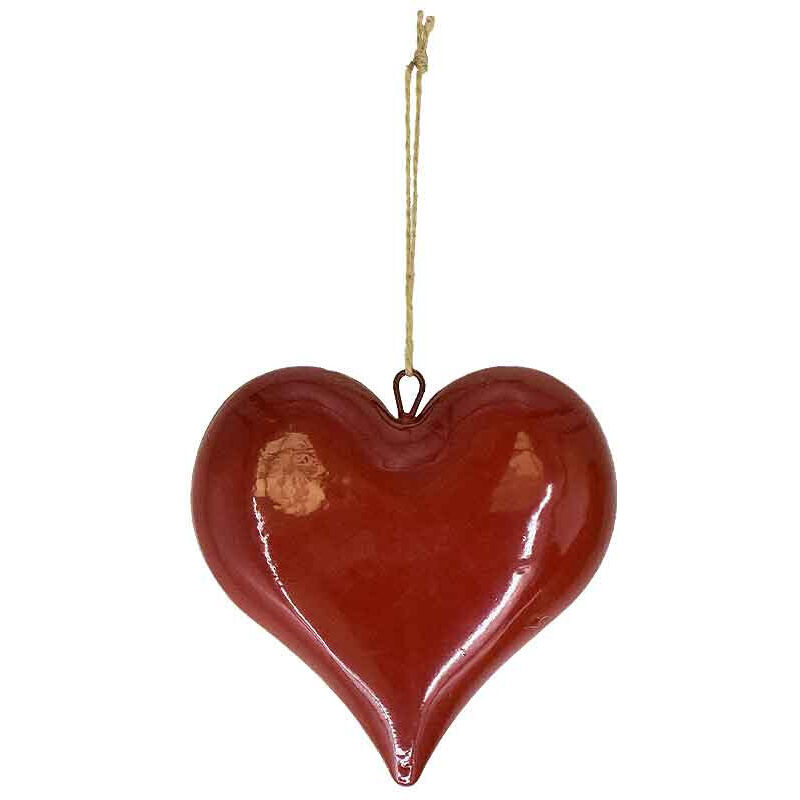 Suspension déco cœur rouge 16x5x16cm Suspension déco cœur rouge 16x5x16cm