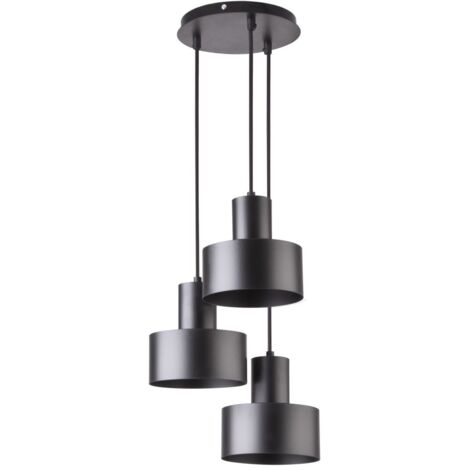 Suspension déco noire minimaliste ronde 3xE27 Sigma Rif