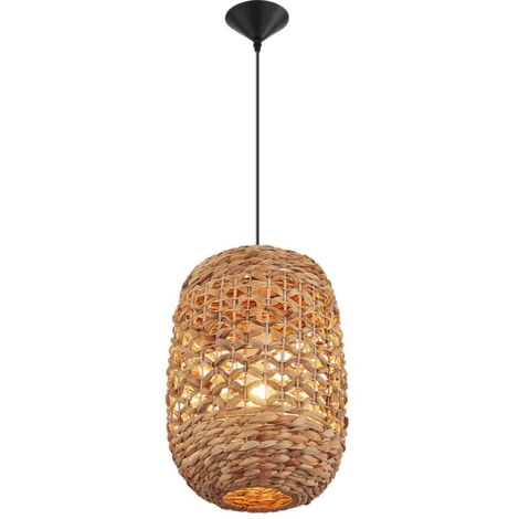 Suspension décorative 1xE27 23W IP20 – Design Rotin naturel