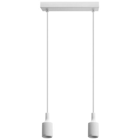 Suspension décorative double sans lampes blanc E27 - ASLO