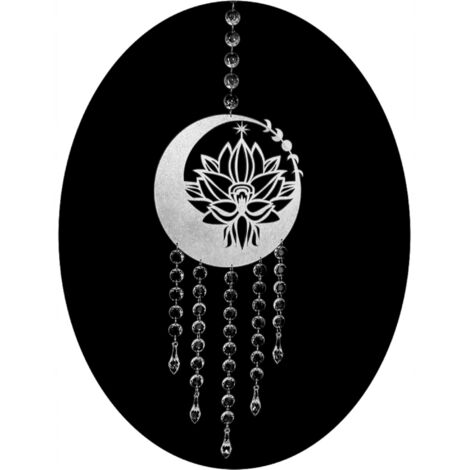 Suspension décorative pour fenêtre, guirlande de fleurs de lotus, grande taille, argentée, hauteur 100 cm