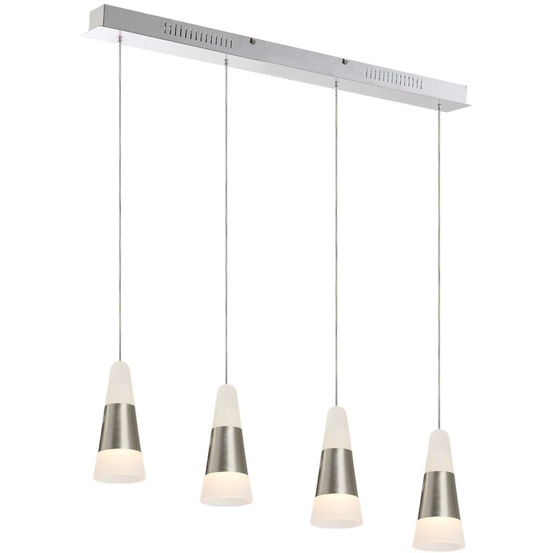 Lampe à suspension LED 20 watts salon lampe de hall argent blanc 56024-4H - Globo