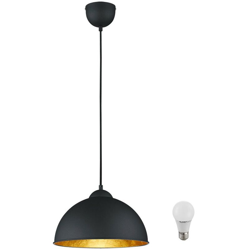 LED 7 watts suspension usine lampe suspendue éclairage métal noir