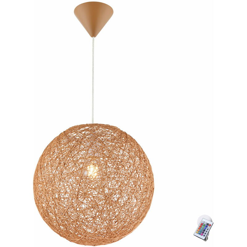 Etc-shop - Télécommande de la suspension Lampe à suspension boule en maille de papier dans un ensemble comprenant des ampoules LED RVB