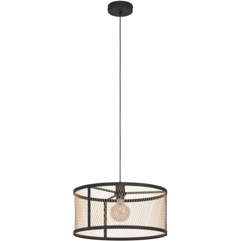 Suspension Dellow Eglo Noir/laiton E27