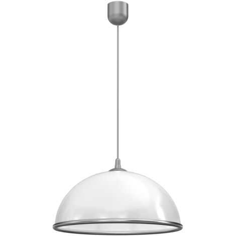 Suspension demi-lune blanche/argent E27 15W Luminex