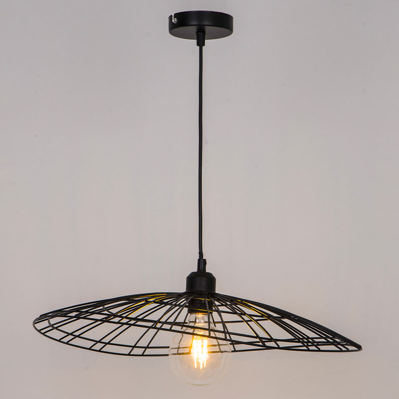 Sampa - Suspension design Anja 110cm réglable métal noir compatible led