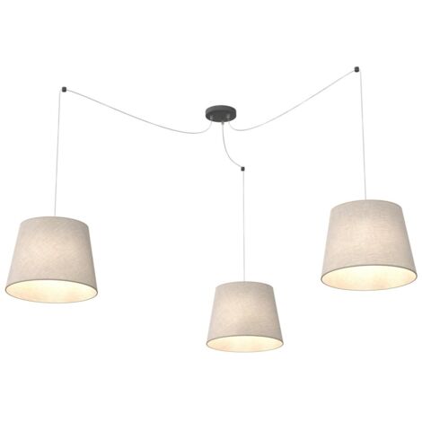 Suspension design beige araignée 3xE27 15W Ascot Emibig