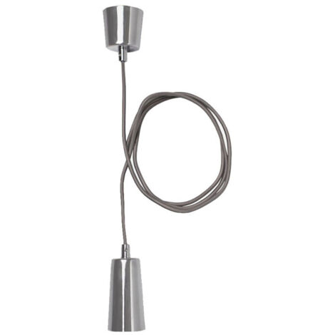Suspension Design Câble et Cache-Douille Chrome - Plumen