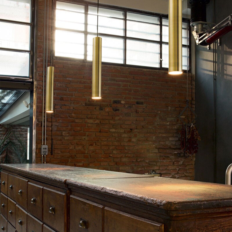 Suspension Design Led Candle Laiton Bruni Tube