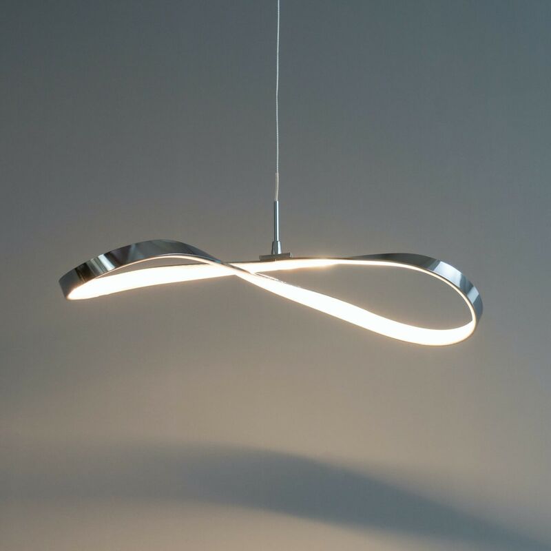 Suspension design LED ruban infini - Acht - Argenté / Chromé