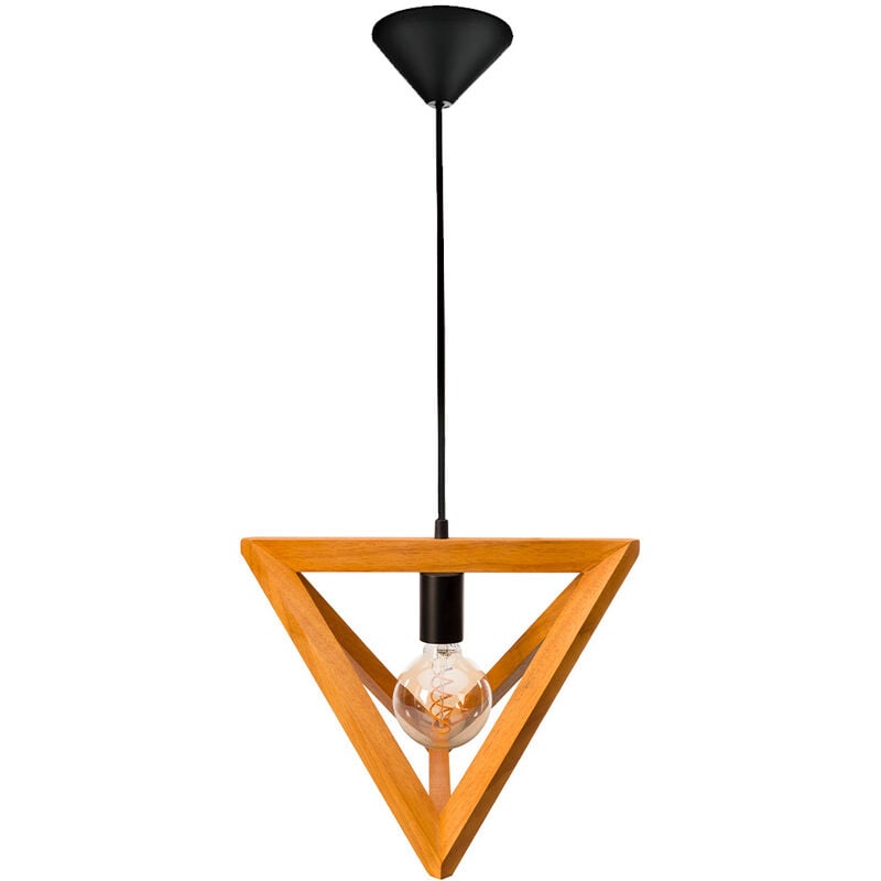 Sampa - Suspension design Legno 133cm réglable bois naturel compatible led