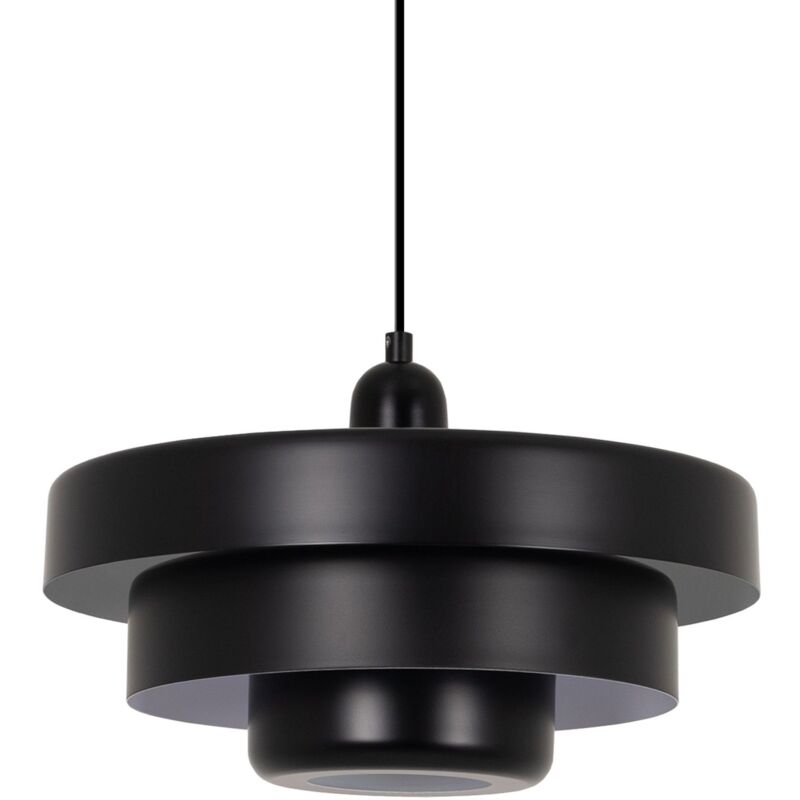 Barcelona Led - Lampe suspendue design 'macarron' - E27 - Noir Barcelona Led - Lampe suspendue design 'macarron' - E27 - Noir