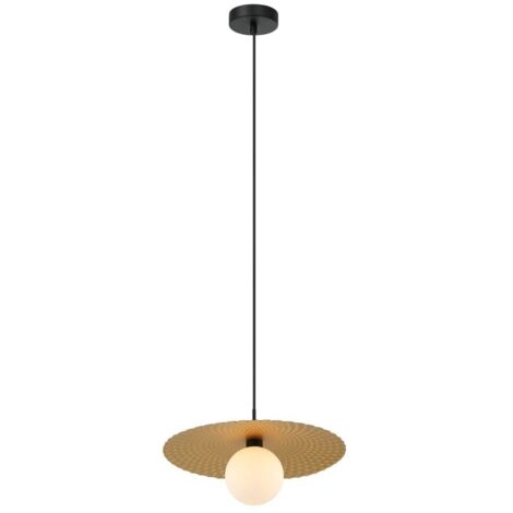 Suspension design noir-or globe blanc G9 Malor Italux