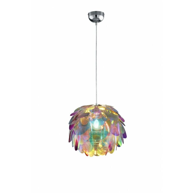 Reality Leuchten - Suspension Trèfle Chrome Pigna Multicolore Ø40 cm Trio Lighting